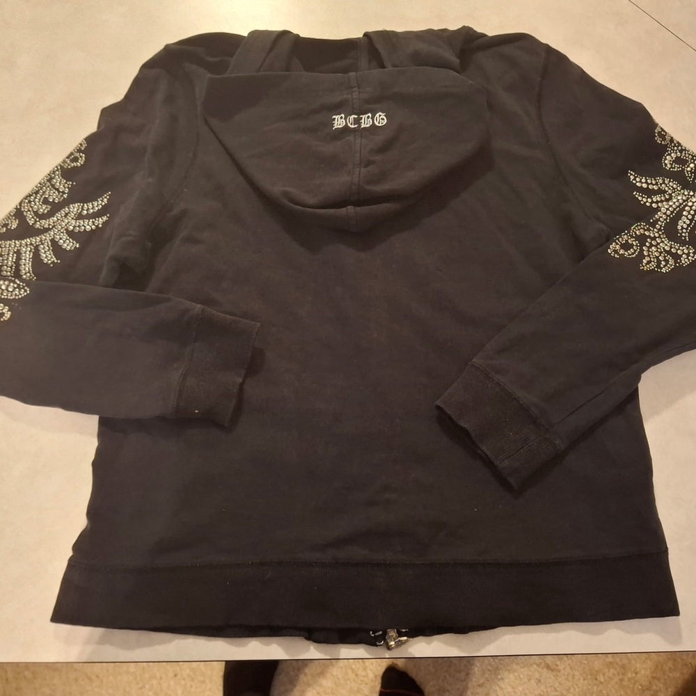 BCBG Black Embellished Bomber Jacket - Picture 3 of 8